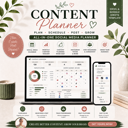 Content Planner Excel Google Sheets