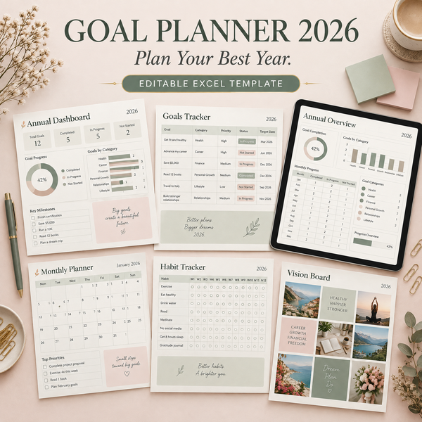 Easy Goal Setting Planner Annual Visual Board