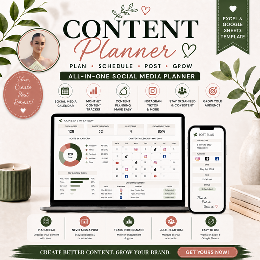 Content Planner Excel Google Sheets